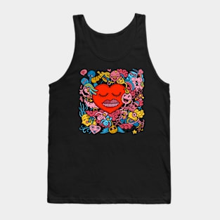 doodle valentine romance Tank Top